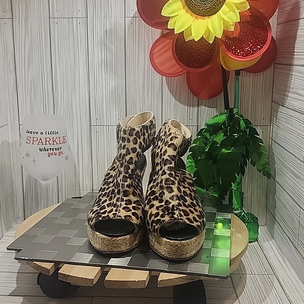 Elysewalker leopard‎ print wedge #453